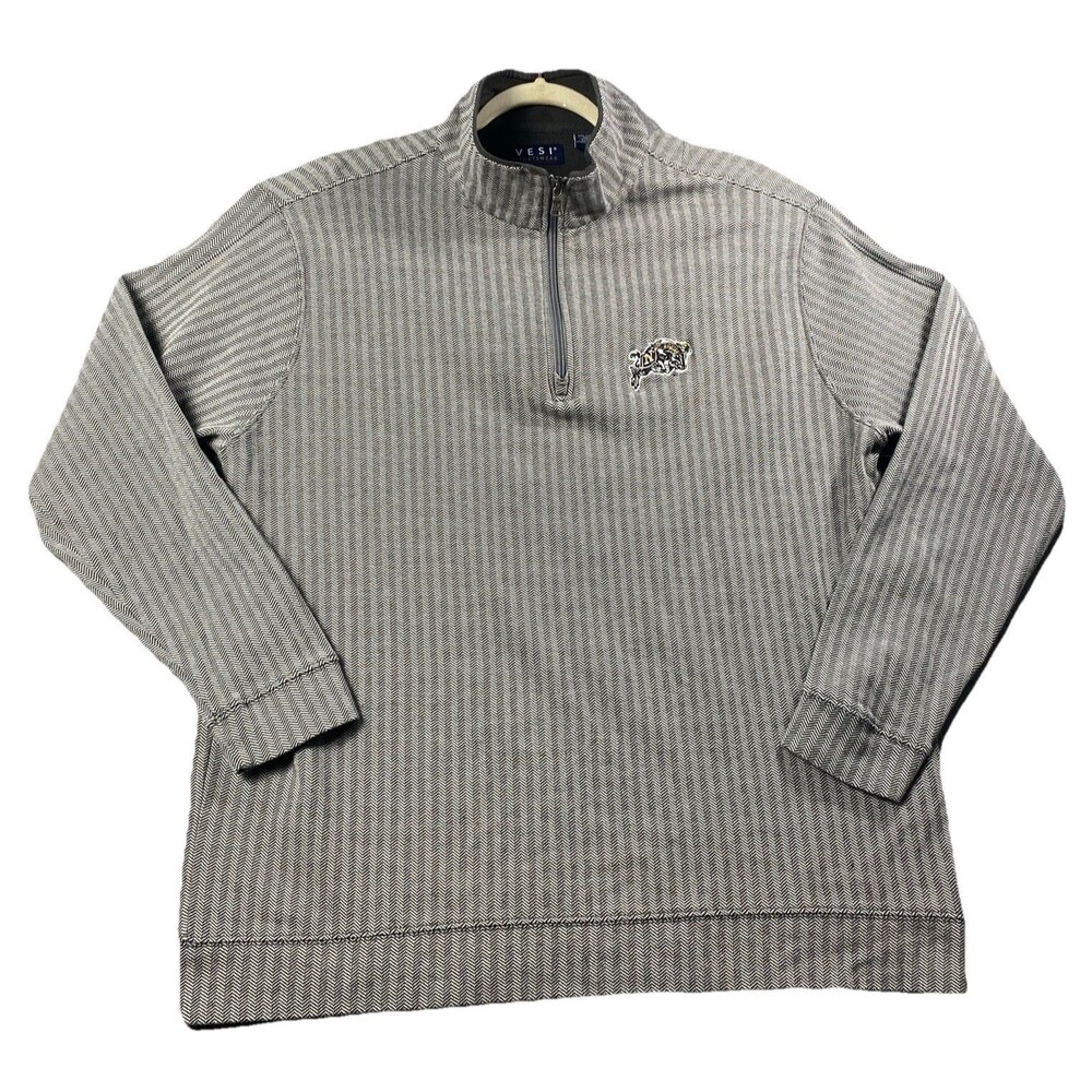 VESI Sportswear  Mens 1/4 Zip Cotton Polo Golf Shirt XL Embroidered Logo